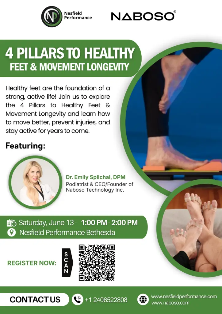 Healthy feet workshop flyer with foot images